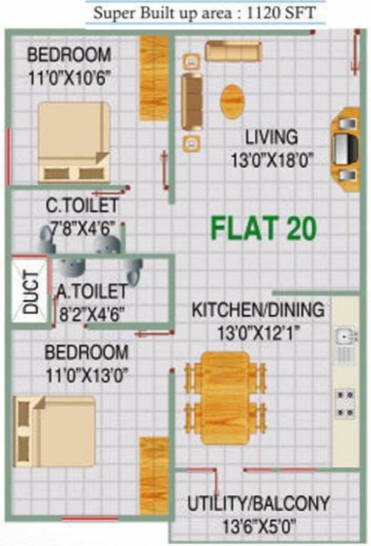 RV Shastri Residencey (2BHK+1T (1,120 sq ft) 1120 sq ft) RV Shastri Residencey (2BHK+1T (1,120 sq ft) 1120 sq ft)