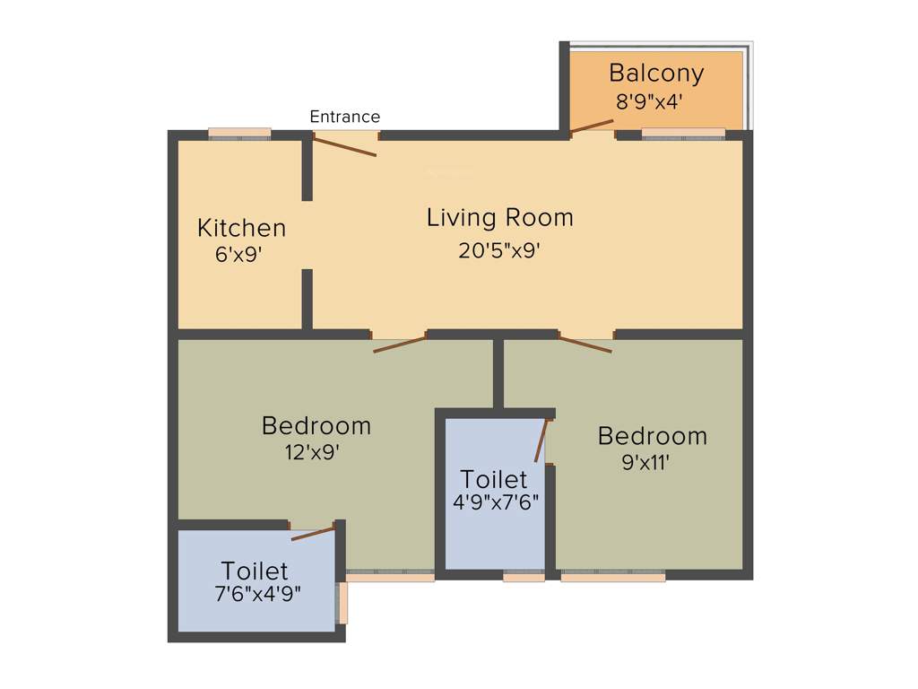Deoasis Silver Pearl (2BHK+2T (1,147 sq ft) 1147 sq ft)