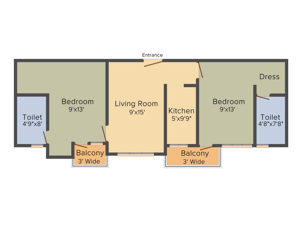 Deoasis Silver Pearl (2BHK+2T (1,172 sq ft) 1172 sq ft)
