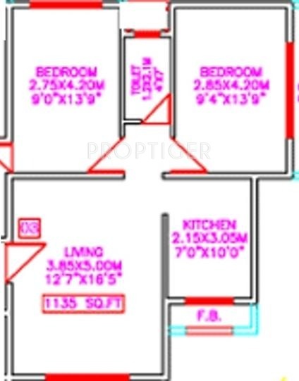 Tejas Tejas Komal (2BHK+2T (1,135 sq ft) 1135 sq ft)