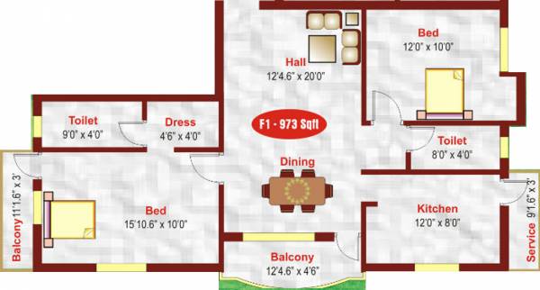 Akshaya Kaveri Flats (2BHK+2T (973 sq ft) 973 sq ft) Akshaya Kaveri Flats (2BHK+2T (973 sq ft) 973 sq ft)