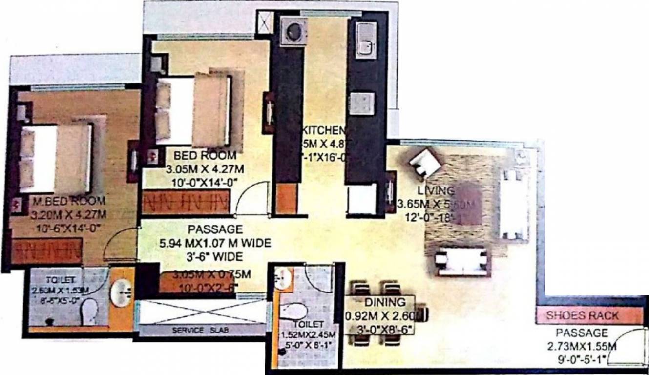 Neelkanth Enclave (2BHK+2T (1,416 sq ft) 1416 sq ft)