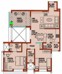 The Nest Prasad (2BHK+2T (1,234 sq ft) 1234 sq ft)