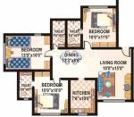 Floor Plan (3BHK+3T) Ecohomes Eco Dale Floor Plan (3BHK+3T)