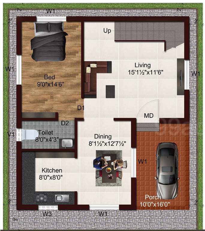 Vijay Sai Lake View (3BHK+3T (1,715 sq ft) 1715 sq ft)