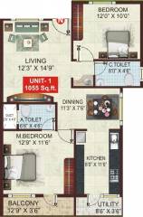 Shivaganga SM Symphony (2BHK+2T (1,055 sq ft) 1055 sq ft) Shivaganga SM Symphony (2BHK+2T (1,055 sq ft) 1055 sq ft)
