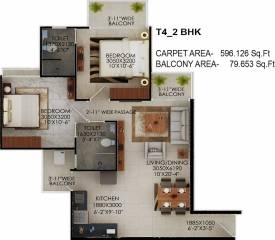 Signature The Millennia (2BHK+2T (596 sq ft) 596 sq ft)