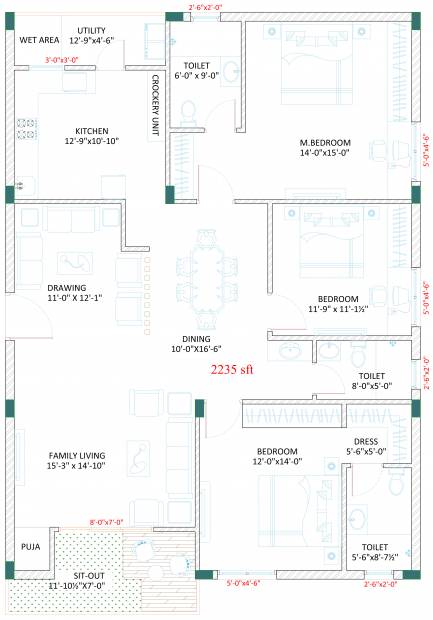 EIPL Apila (3BHK+3T (2,235 sq ft) + Pooja Room 2235 sq ft)