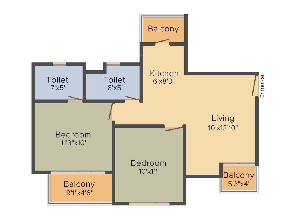 Signature The Serenas (2BHK+2T (532 sq ft) 532 sq ft)