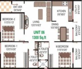 Mahaghar Vajra (3BHK+2T (1,300 sq ft) 1300 sq ft) Mahaghar Vajra (3BHK+2T (1,300 sq ft) 1300 sq ft)