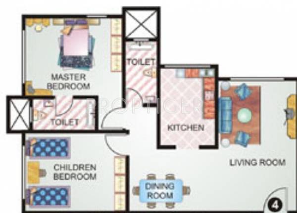 Ecohomes Eco Heights (2BHK+2T (910 sq ft) 910 sq ft)