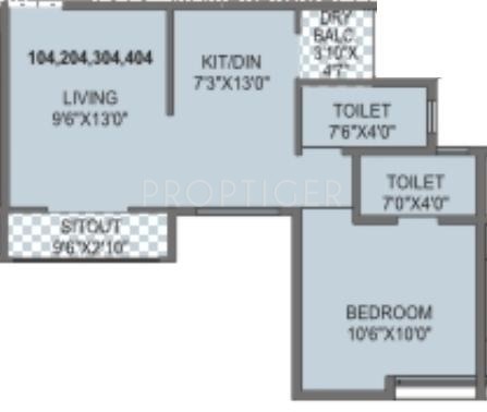 Kanchan Vrundavan (1BHK+2T (592 sq ft) 592 sq ft)