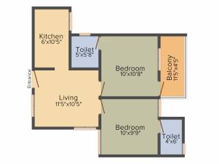 Vijay Raja Ideal Homes (2BHK+2T (718 sq ft) 718 sq ft)