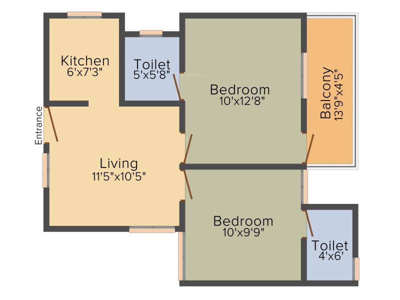 Vijay Raja Ideal Homes (2BHK+2T (731 sq ft) 731 sq ft)