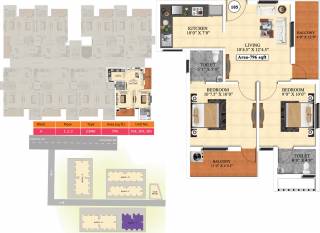 Vijay Raja Ideal Homes (2BHK+2T (796 sq ft) 796 sq ft)
