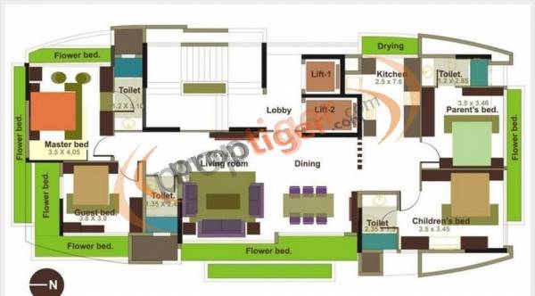 Eiffel Annapoorna (4BHK+4T (2,540 sq ft) 2540 sq ft)