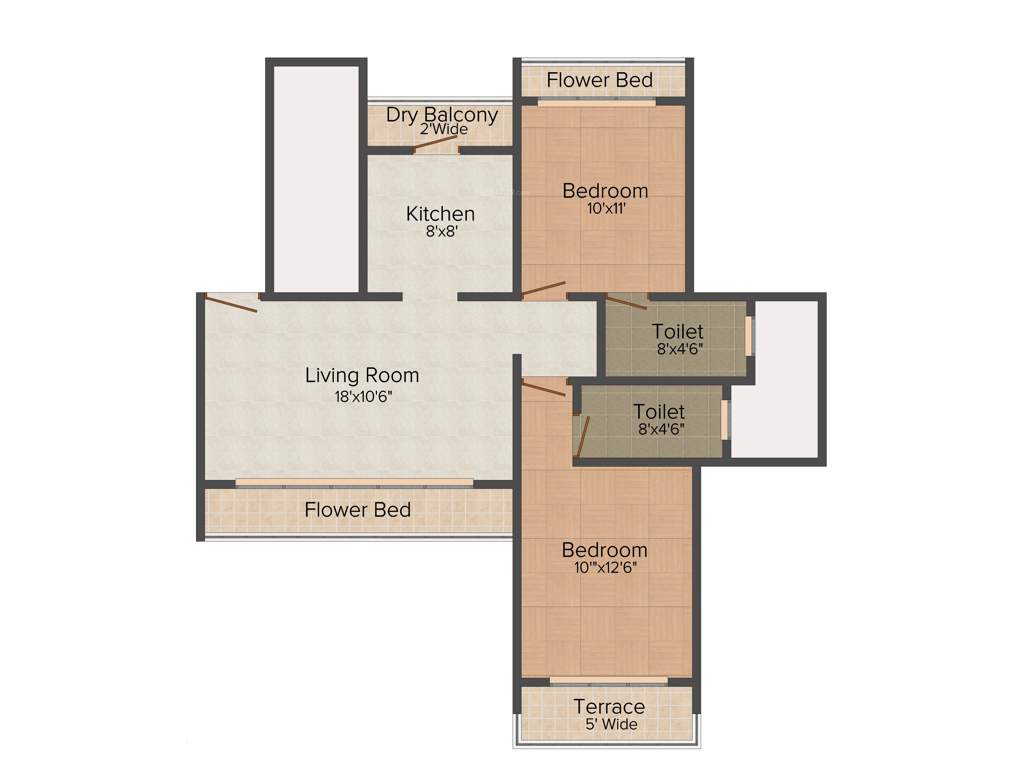 RNA NG Grand Plaza Phase I (2BHK+2T (616 sq ft) 616 sq ft)