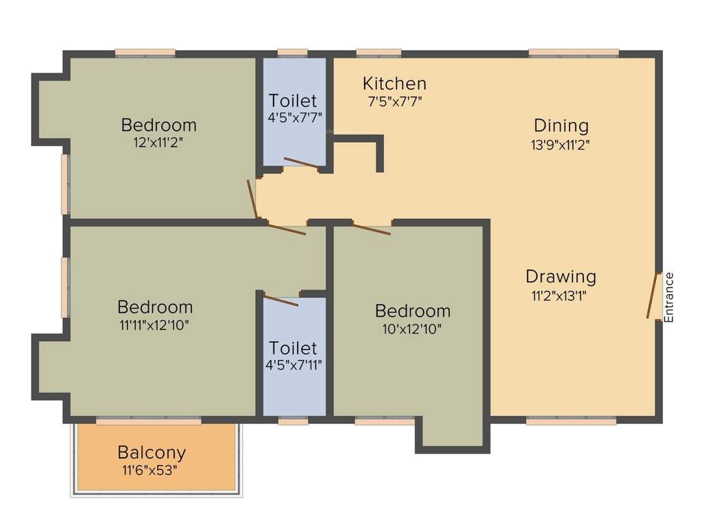 Sugam Habitat (3BHK+3T (1,641 sq ft) 1641 sq ft)