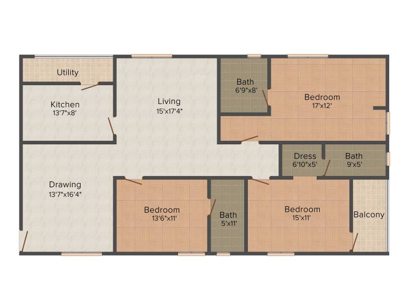 Jubilee Cyber Grande (3BHK+3T (2,014 sq ft) 2014 sq ft)