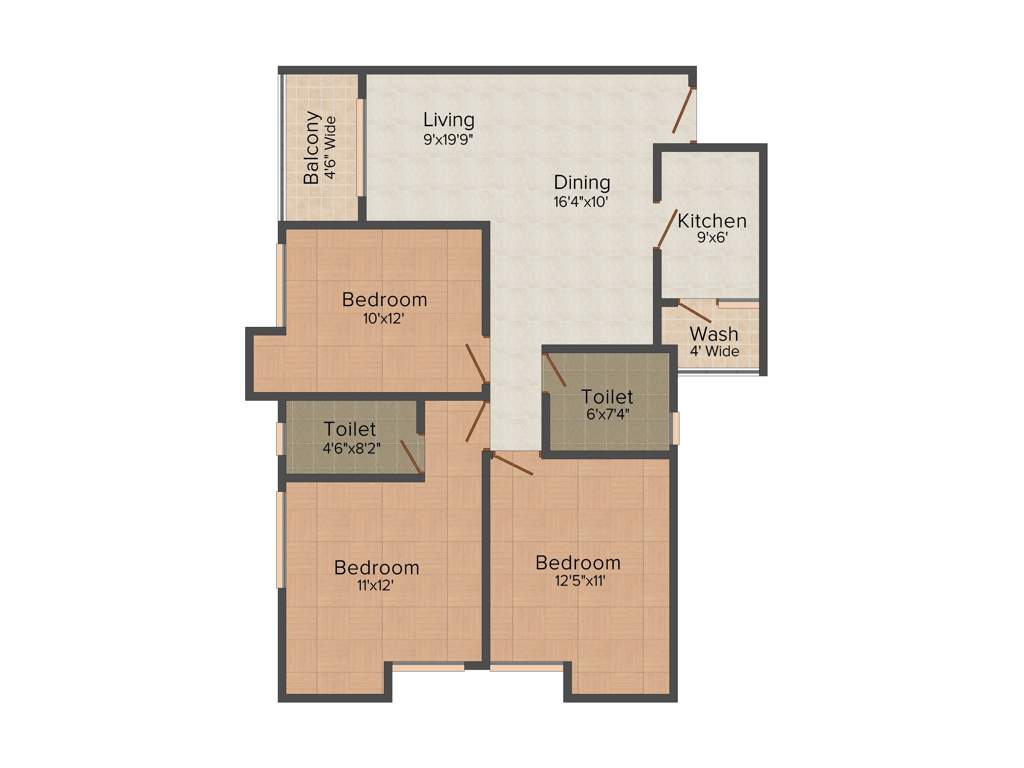Merlin Legacy (3BHK+2T (1,455 sq ft) 1455 sq ft)