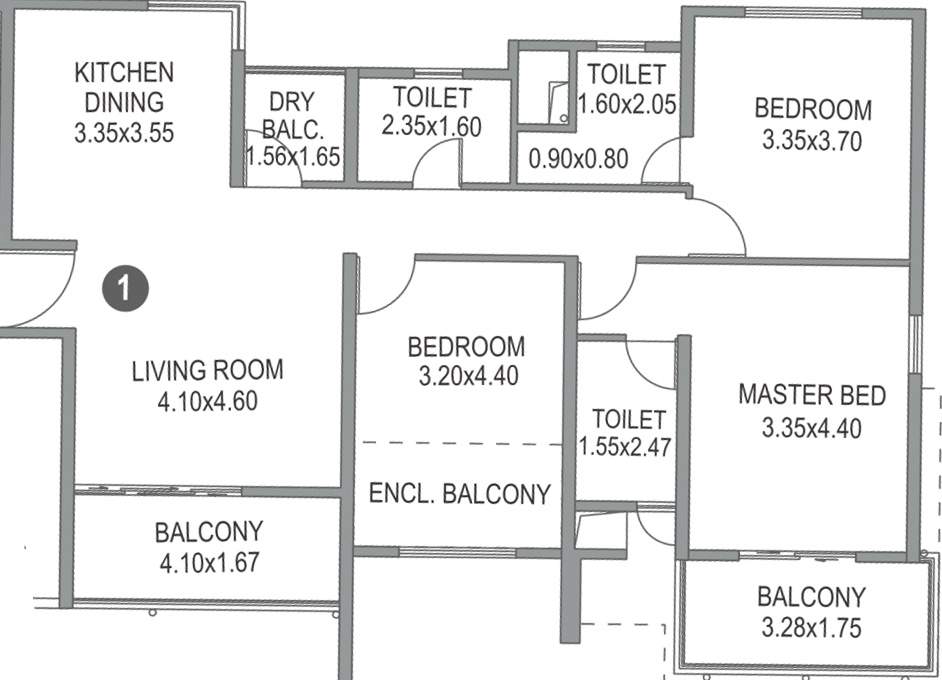 Paranjape Blue Ridge Project C Land T18 and T19 (3BHK+3T (961 sq ft) 961 sq ft)