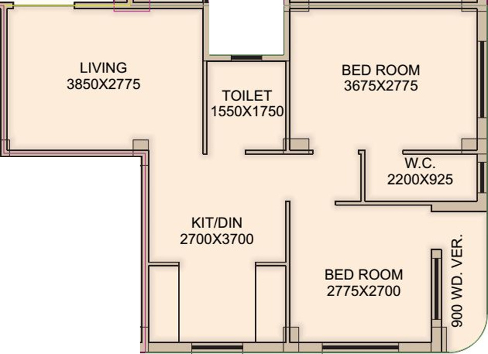Tirath Abasan (2BHK+2T (806 sq ft) 806 sq ft) Tirath Abasan (2BHK+2T (806 sq ft) 806 sq ft)