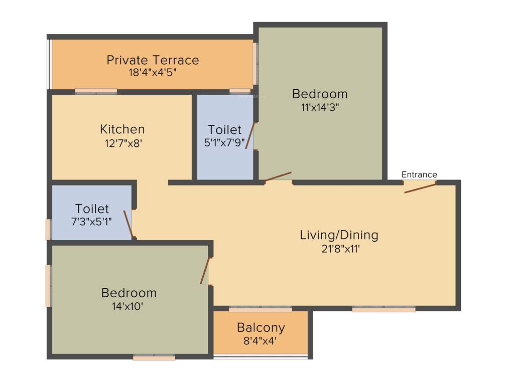 Jones Blazia (2BHK+2T (1,194 sq ft) 1194 sq ft)