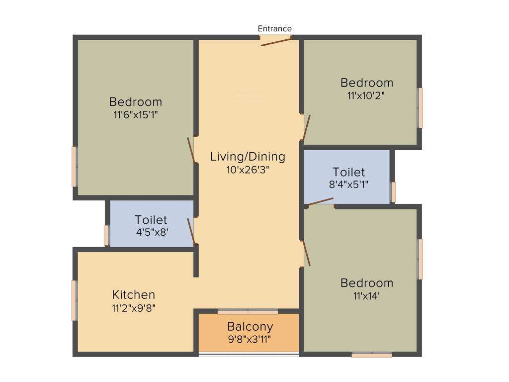 Jones Blazia (3BHK+2T (1,417 sq ft) 1417 sq ft)