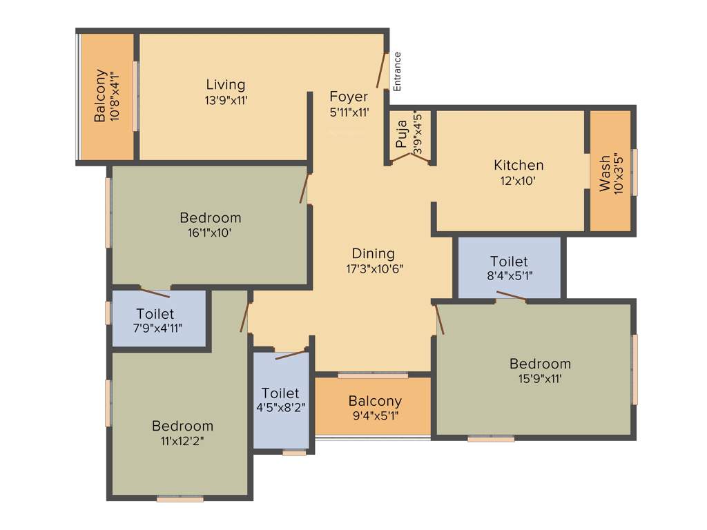 Jones Blazia (3BHK+3T (1,947 sq ft) + Pooja Room 1947 sq ft)