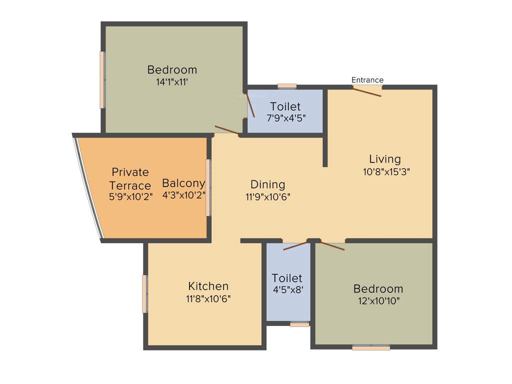 Jones Blazia (2BHK+2T (1,242 sq ft) 1242 sq ft)