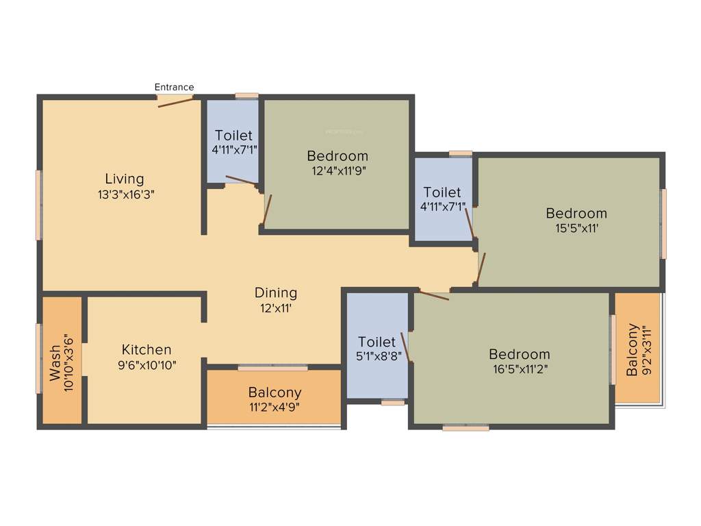 Jones Blazia (3BHK+3T (1,871 sq ft) 1871 sq ft)