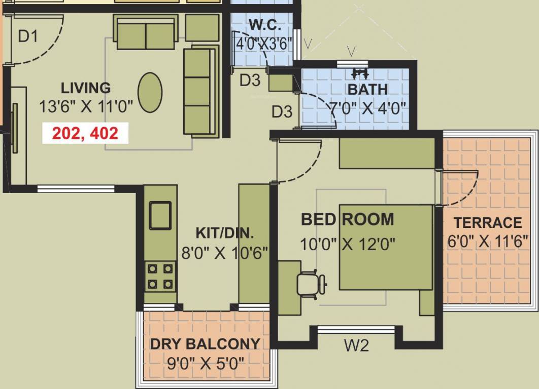 Vednirmitee Arena (1BHK+1T (647 sq ft) 647 sq ft)