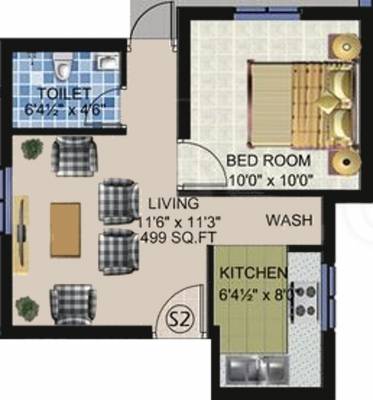 Arjun Properties Alampata (1BHK+1T (499 sq ft) 499 sq ft)