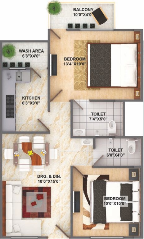 Riverland Buildcon Shree Palents (2BHK+2T (591 sq ft) 591 sq ft)