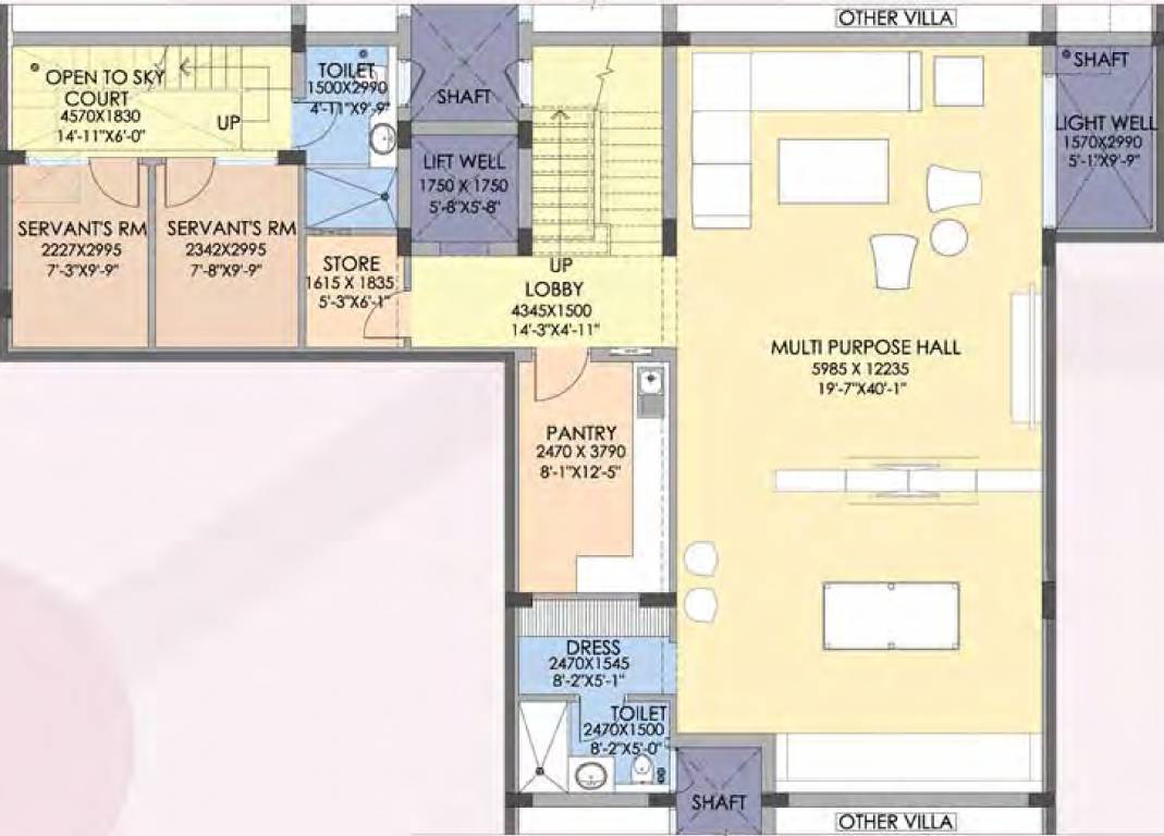 the hibiscus Floor Plan Lower Level Penthouse Plan