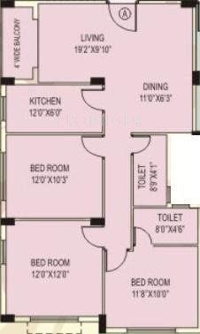 Surya Surya Homes (3BHK+2T (1,345 sq ft) 1345 sq ft)