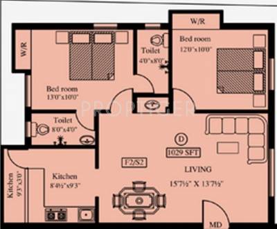 Mehta Tarunam (2BHK+2T (1,029 sq ft) 1029 sq ft)