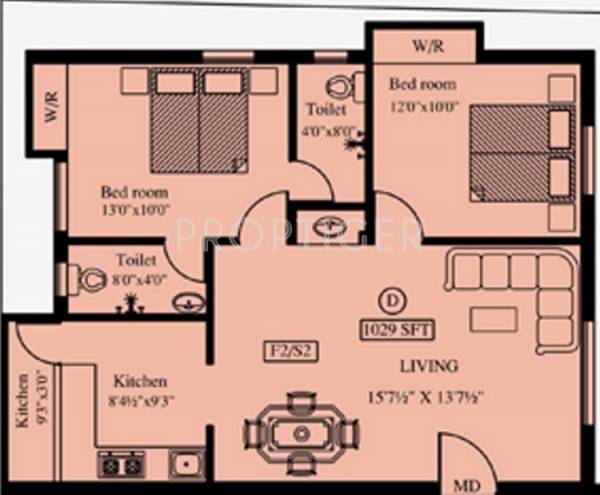 Mehta Tarunam (2BHK+2T (1,029 sq ft) 1029 sq ft)