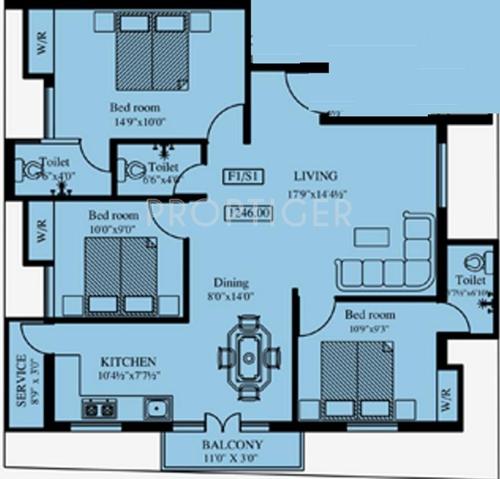 Mehta Tarunam (3BHK+3T (1,246 sq ft) 1246 sq ft)