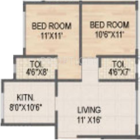 Floor Plan (2BHK+2T) Joy Shanti Jeevan Floor Plan (2BHK+2T)