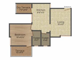 Colosseum Irene (1BHK+1T (348 sq ft) 348 sq ft)