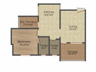 Colosseum Irene (1BHK+1T (366 sq ft) 366 sq ft)