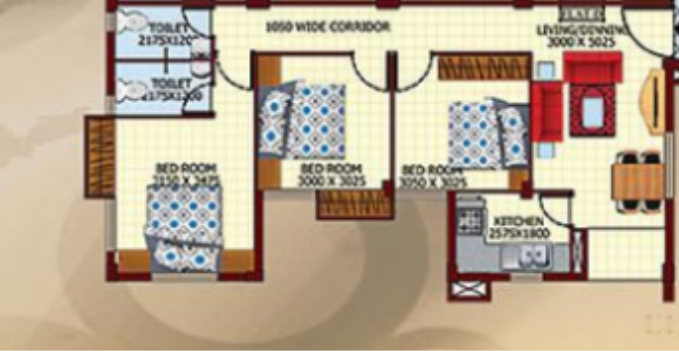 larica township Floor Plan Upper Level Duplex Plan