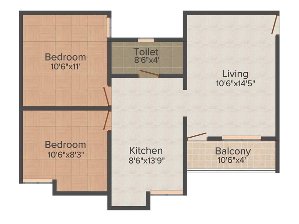Bora Ville (2BHK+2T (753 sq ft) 753 sq ft)