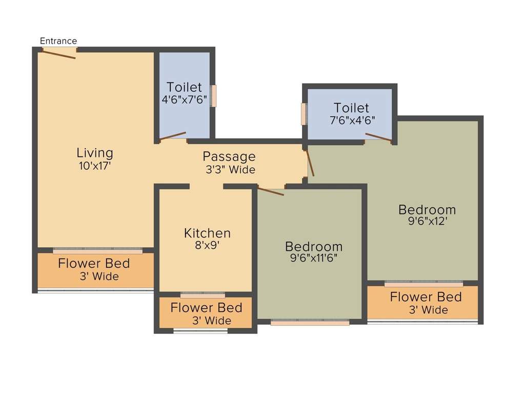 Salasar Woods (2BHK+2T (612 sq ft) 612 sq ft)