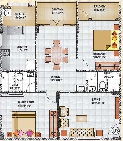 Green New Heaven (2BHK+2T (1,290 sq ft) 1290 sq ft)