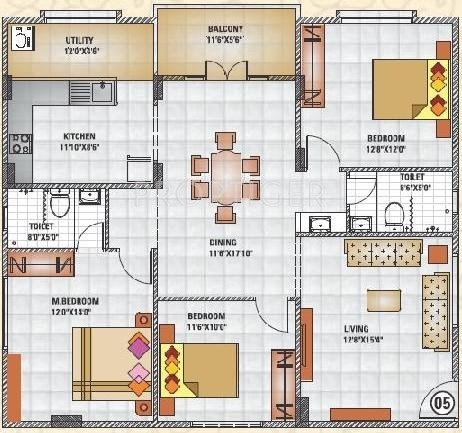 Green New Heaven (3BHK+2T (1,560 sq ft) 1560 sq ft)
