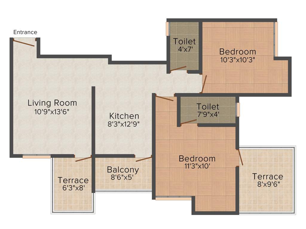 Shree Dang Ikon Phase 1 (2BHK+2T (506 sq ft) 506 sq ft)