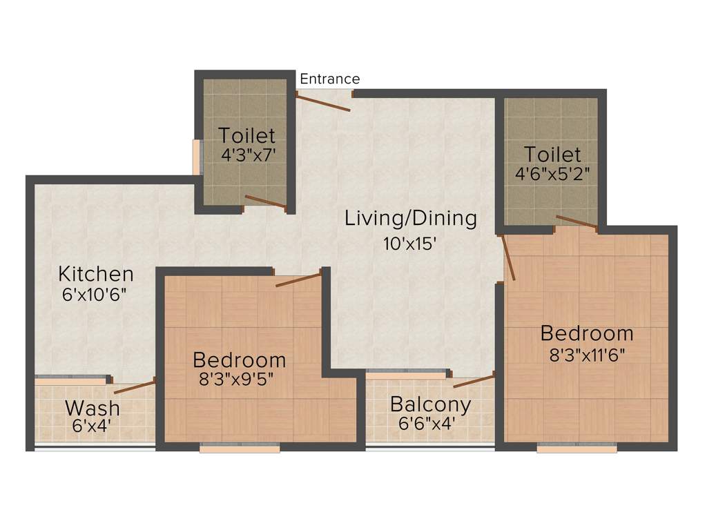 Sekaran Woodrow Manor (2BHK+2T (740 sq ft) 740 sq ft)