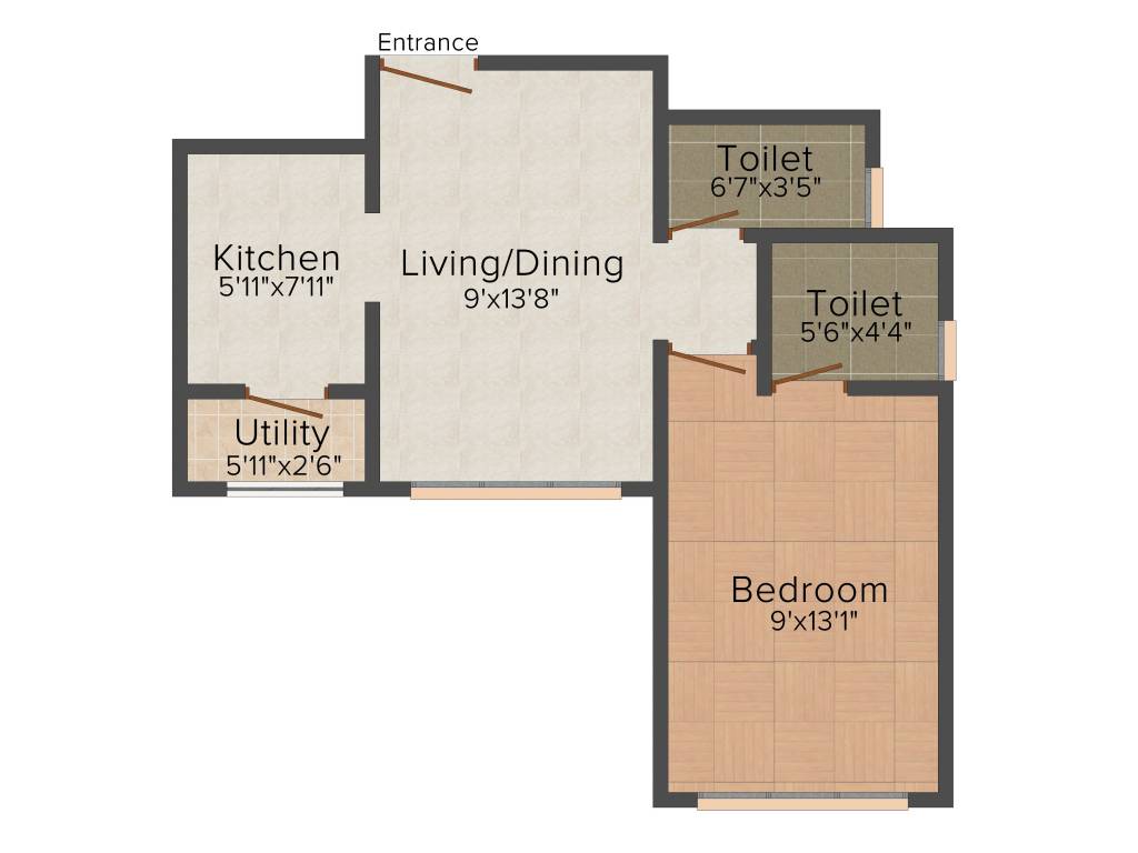 Srishti Elegance (1BHK+1T (372 sq ft) 372 sq ft)